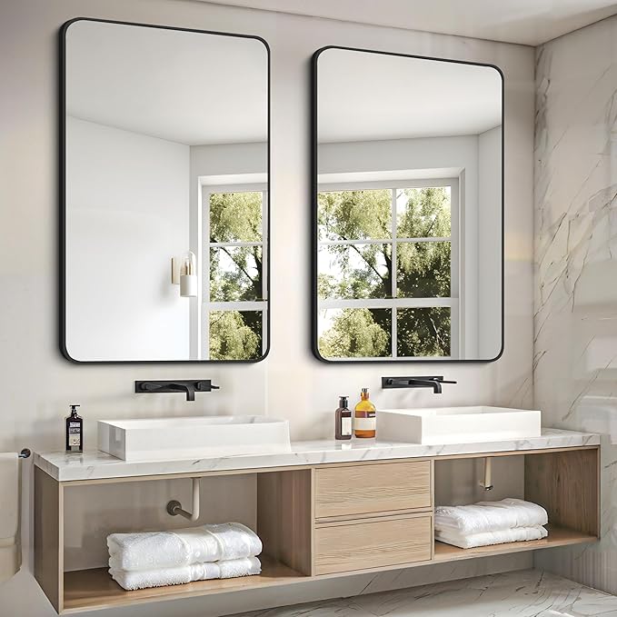 FORBATH Black Bathroom Mirror, Rectangular Vanity Mirror 30 x 48 Inch Wall - Image 5