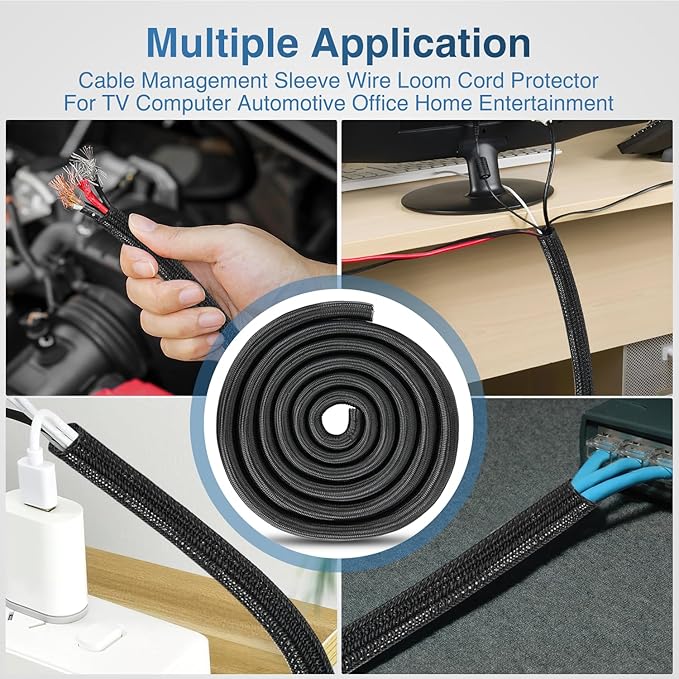 Nilight Cable Sleeve, 25ft-1inch Cord Management Sleeves, Braided Sleeving - Image 6