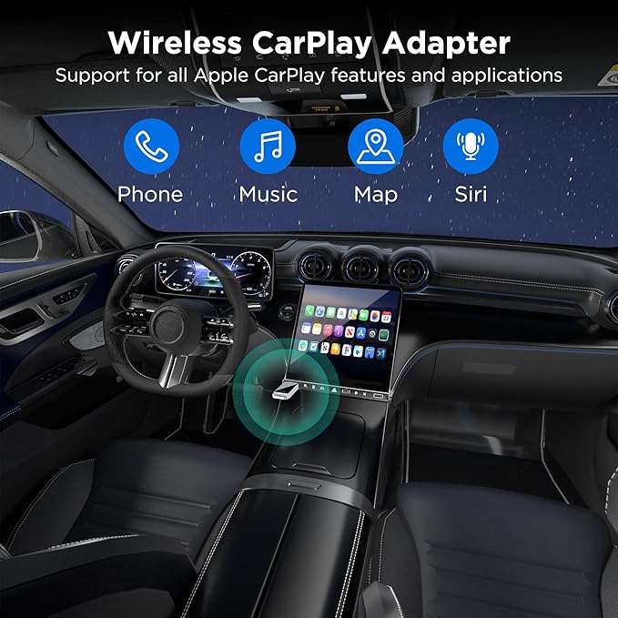 vnilrgle Wireless CarPlay Adapter 2024 Upgrade, Plug and Play, No Latency - Image 3