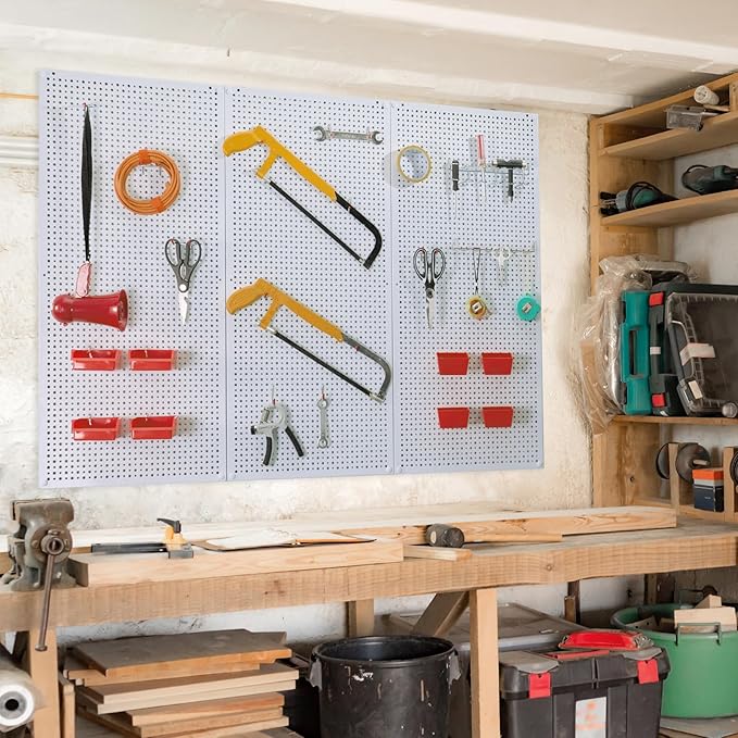 Daanxw Pegboard Rack Garage Storage Steel Horizontal PegBoard Pack, Steel - Image 6