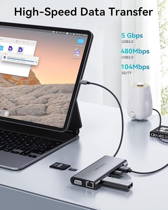 OPXYL 11-in-1 USB C Hub Multiport Adapter, USB C Docking Station - Image 5
