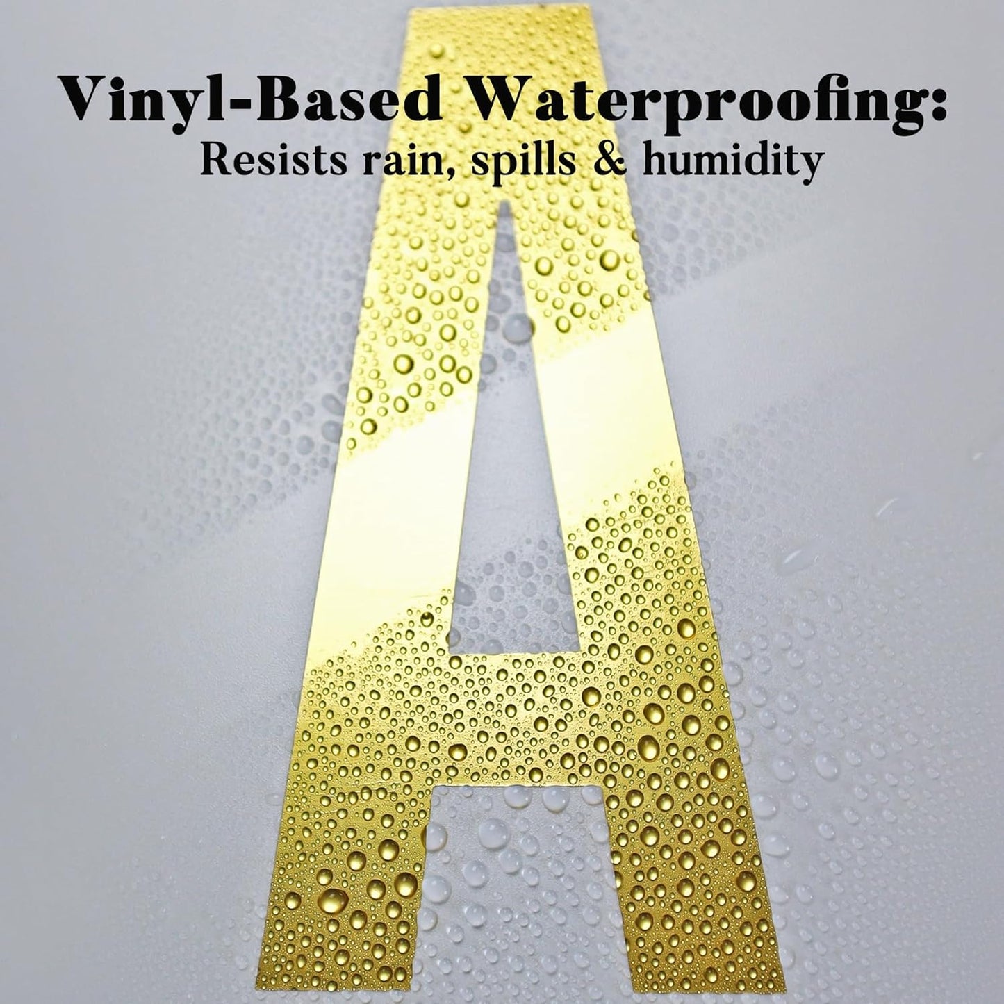 114 Large Alphabet Stickers, 12 Sheets 5 Inch Self-Adhesive Vinyl Letters Sticker Decals for Mailboxes, Doors, Trucks, Windows, Suitable for Indoor and Outdoor - Gold
