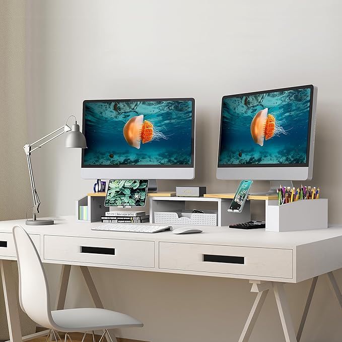 Simple Houseware Desk Dual Monitor Stand Riser - Image 6