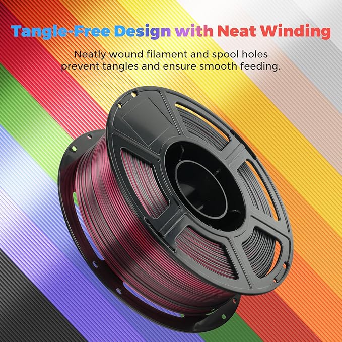 FLASHFORGE Silk Dual Color Filament, 3D Printer Filament Color Change 1kg Spool - Image 5