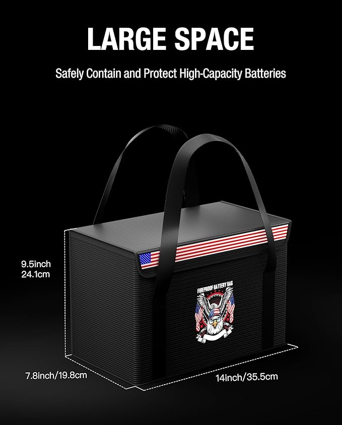 sumaxium 12V 100Ah LiFePO4 Lithium Battery Fireproof Safe Bag, Large Capacity - Image 6