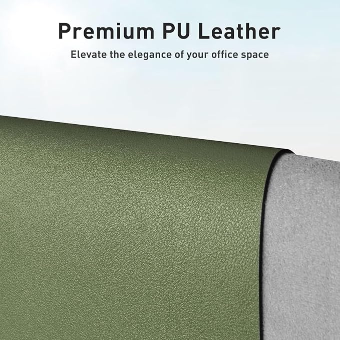 Aothia Leather Desk Pad Protector, Mouse Pad, Office Desk Mat, Non-Slip PU - Image 2