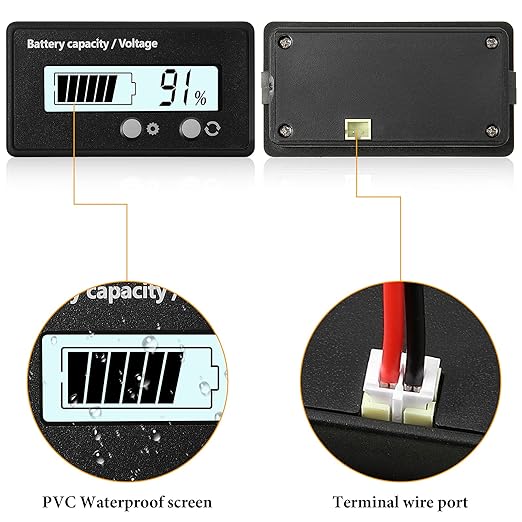 DC 12V 24V 36V 48V 60V 72V 84V Golf Cart Battery Meter - Image 4