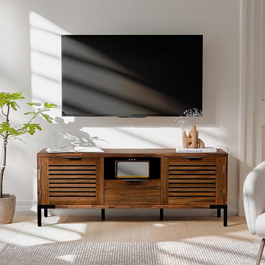 Bme Millie Solid Wood TV Stand for TVs up to 65 Inches, Modern Farmhouse TV by Bme