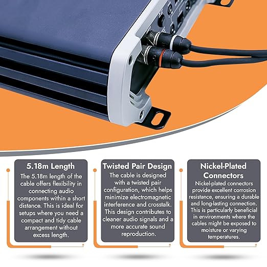 Elite Audio Premium Series 17ft. 2-Channel Car Audio RCA Cable – Double Shielded - Image 3