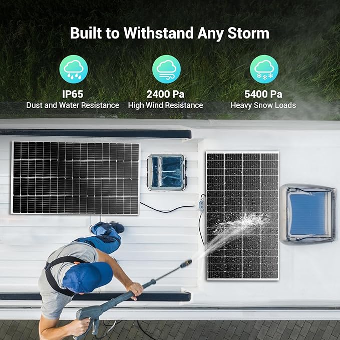HQST 200W Solar Panel, 9BB Monocrystalline Solar Panels - Image 5