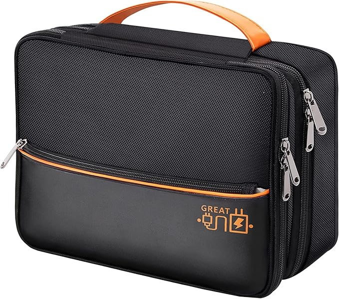 Electronics Travel Organizer, Double Layer Cable Organizer Bag Waterproof by OLIVIALIVING