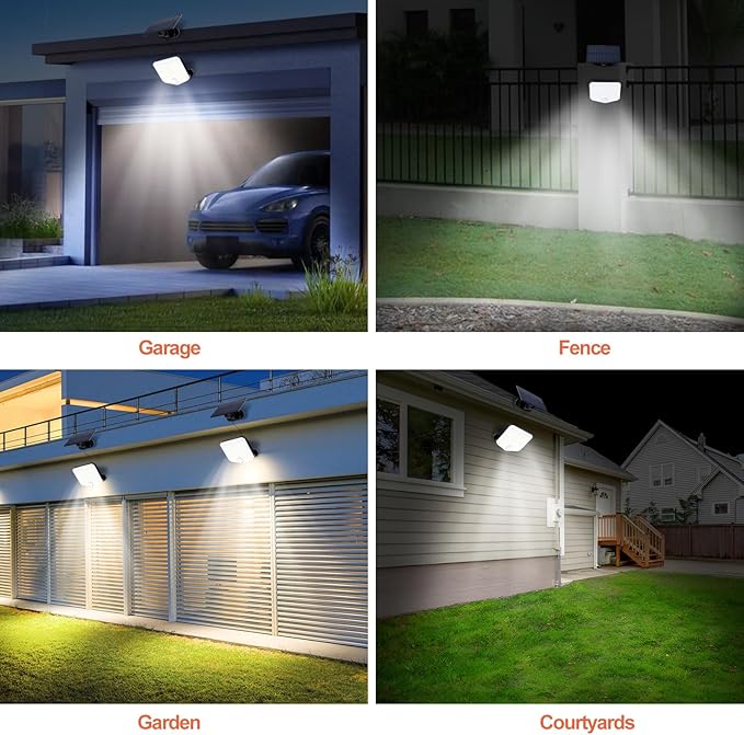 JumJam 153 LED Solar Wall Lights, 180°Beam Angle Solar Security Lights Outdoor - Image 5