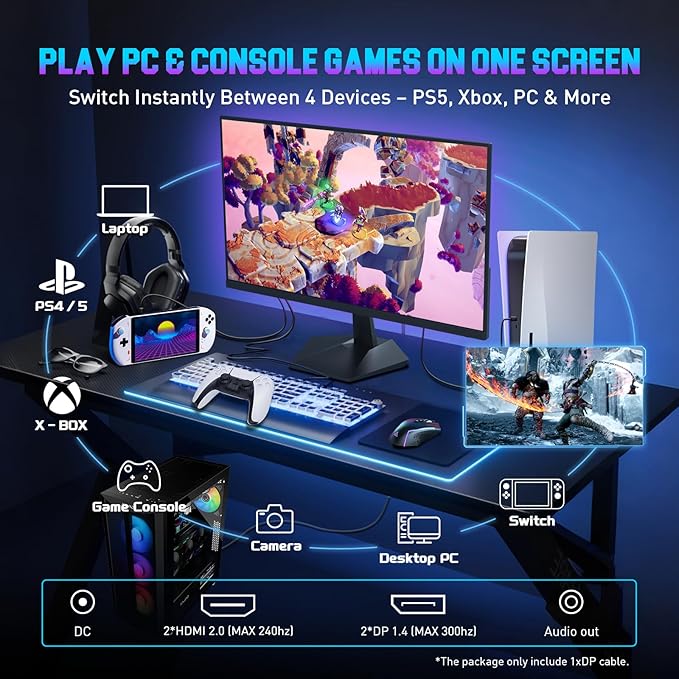 SANSUI Gaming Monitor, 24.5" 300hz 240hz FHD 1080P 1ms FPS PC Monitor Gaming - Image 5