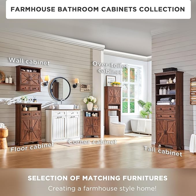 ACCOHOHO Bathroom Wall Cabinet, Farmhouse Medicine Cabinet, Adjustable Shelf - Image 5