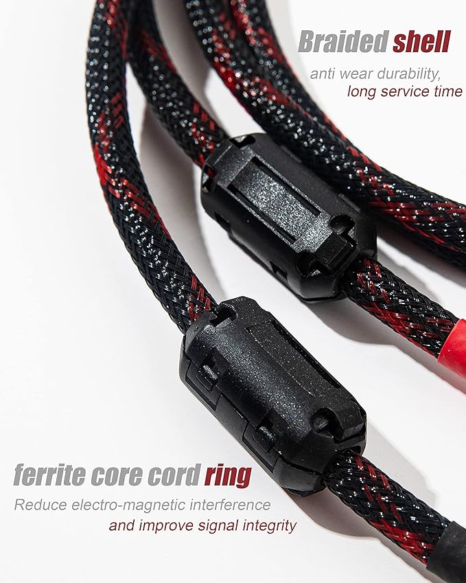 JORZOR RCA Cable, 2RCA Male to 2RCA Male Stereo Audio Cables 【Hi-Fi Sound】 - Image 4