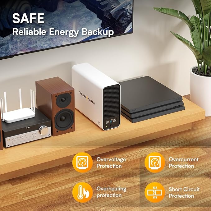 GOLDENMATE 1000VA/600W Lithium UPS Battery Backup and Surge Protector, Backup - Image 5