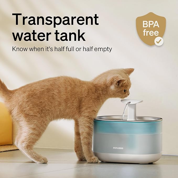 PETLIBRO Cat Water Fountain Stainless Steel, Ultra Quiet, 71fl oz/2.1L - Image 3