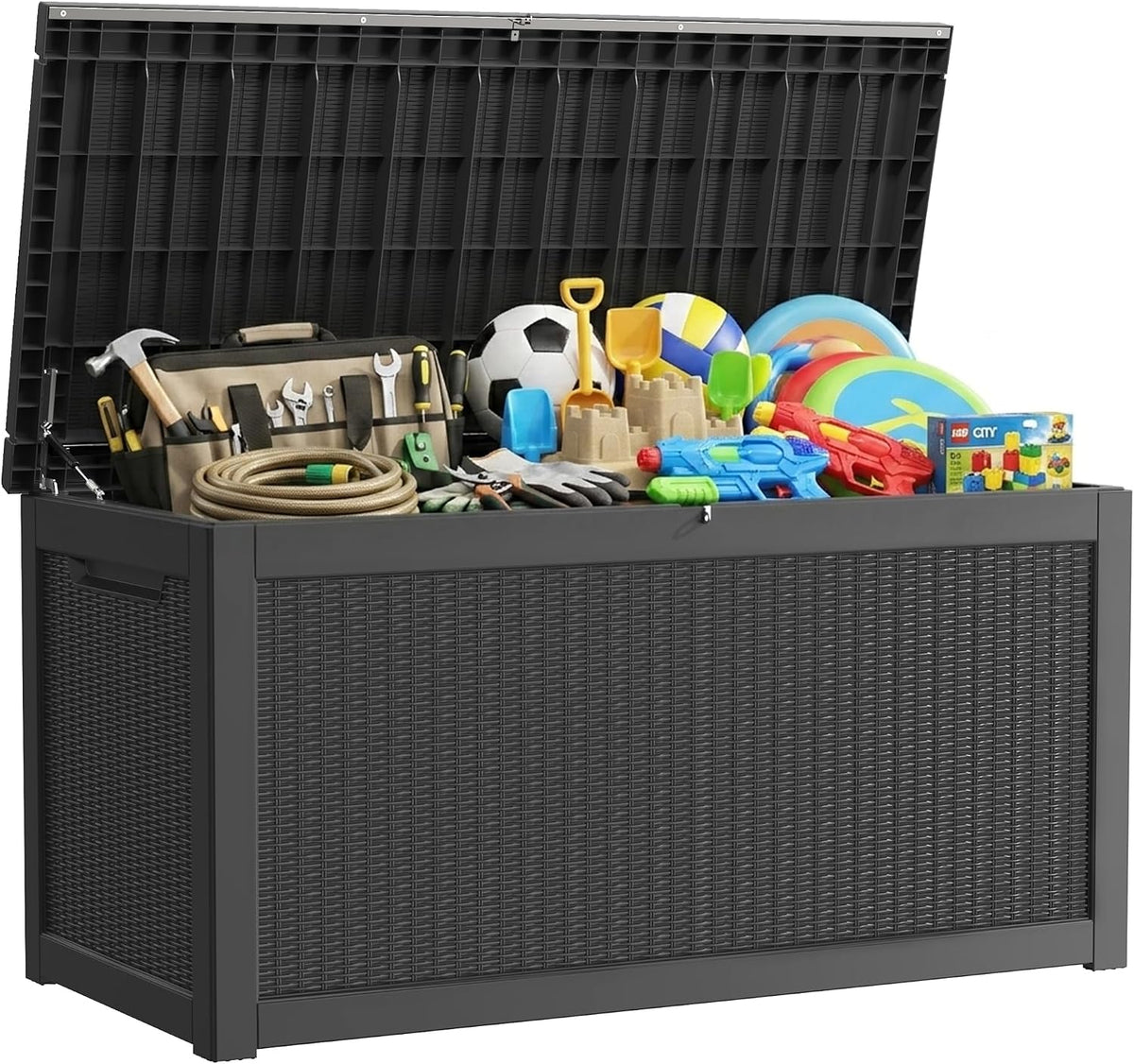 outdoor storage box,320 gallon waterproof deck box [upgraded, main product view
