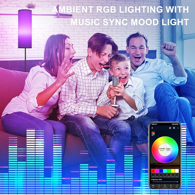 FRIDEKO HOME Floor Lamp, Color Changing Ambient Lighting - Image 5