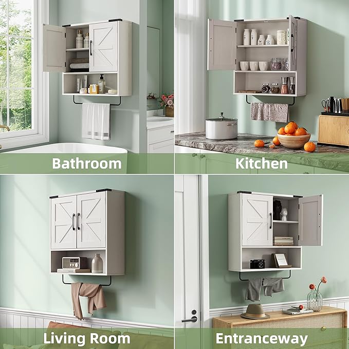Bathroom Wall Cabinet Over Toilet 24x24 Inch Farmhouse Medicine Cabinet - Image 6