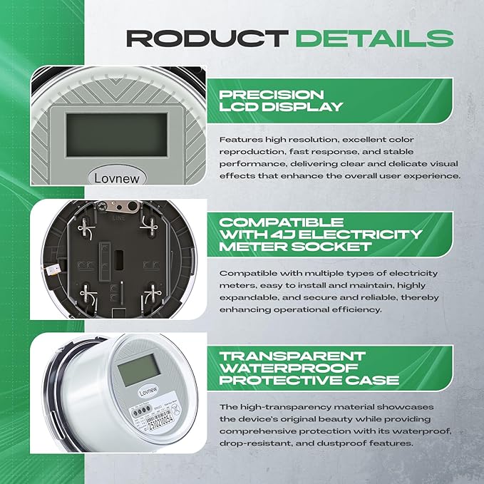 RV Digital Electric Meter, 240V 2 Wire kWh Watt Power Meter - Image 4