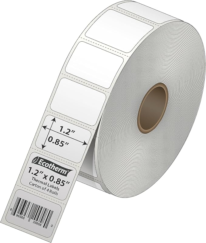 1.2" x .85" Thermal Labels | 4 Rolls | 8800 Labels | fits Zebra, Offnova - Image 2