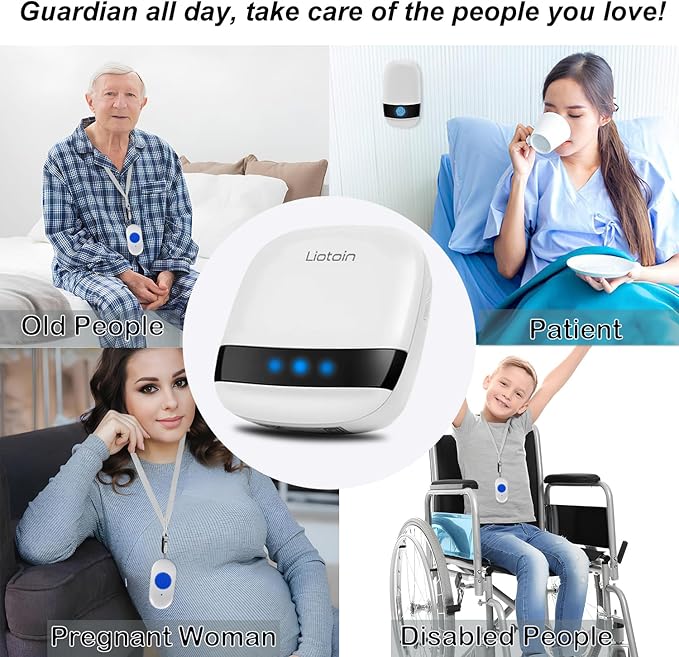 LIOTOIN Caregiver Pager Wireless Call Button Call Bell Call Light Alert Button - Image 5