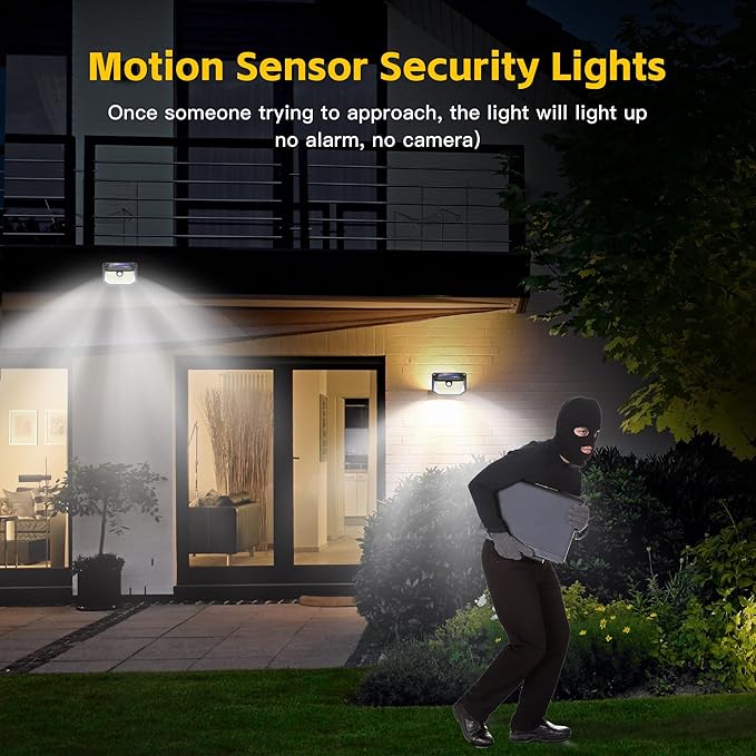 FAXBOX Solar Lights Outdoor Motion Sensor, 178 LED 300LM Waterproof IP65 - Image 6