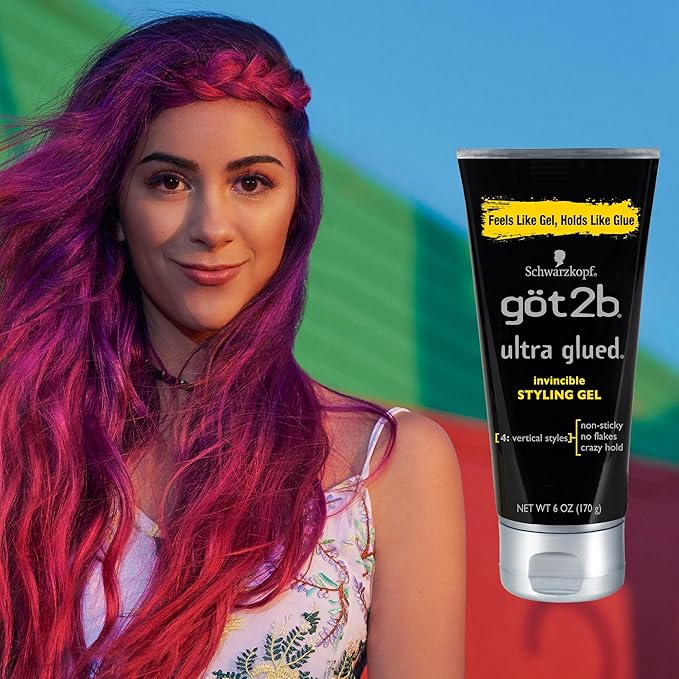 got2b Ultra Glued Invincible Styling Gel Set, 6 Fl Oz + 1.25 Fl Oz Travel Size - Image 7