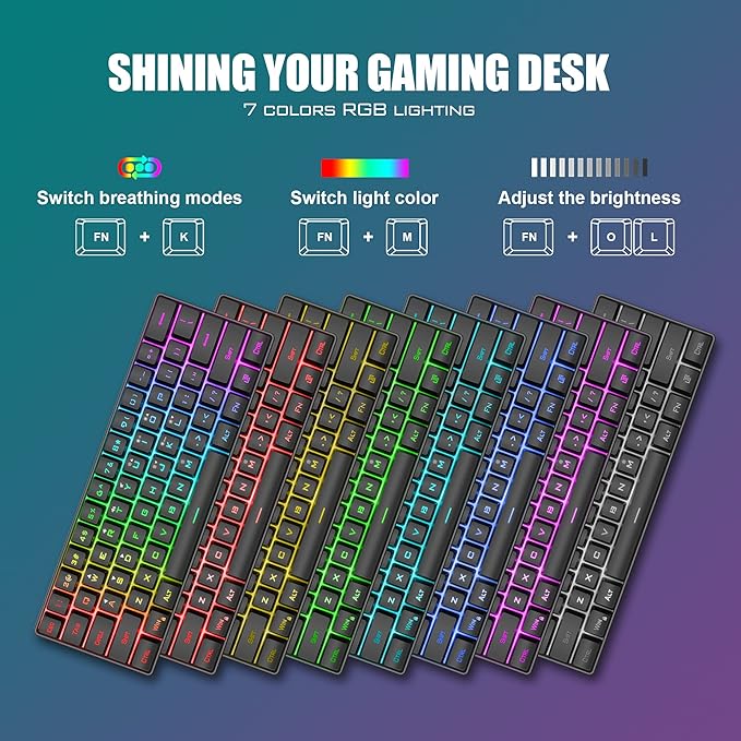 RedThunder 60% Gaming Keyboard and Mouse Combo, Ultra-Compact 61 Keys RGB - Image 3