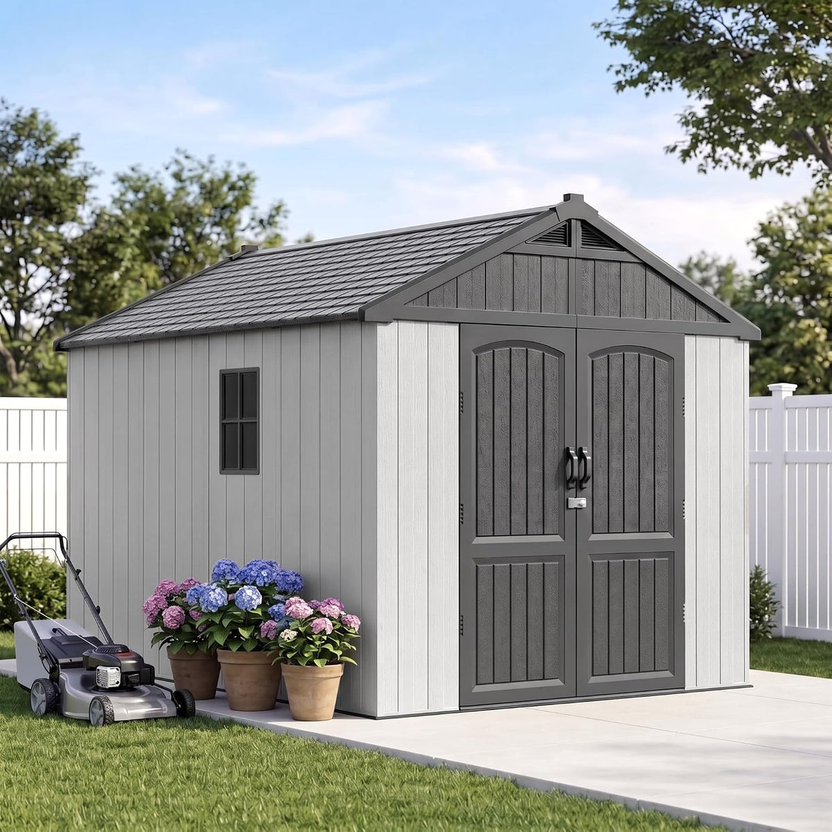 greesum 8x10 ft resin outdoor storage shed with, main product view