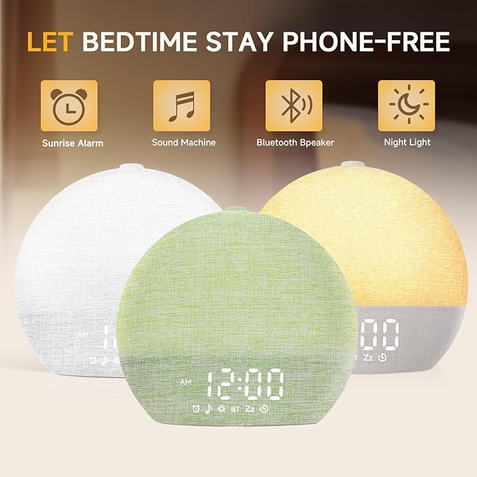 Geuuap Sunrise Alarm Clock White Noise Sound Machine - Image 2
