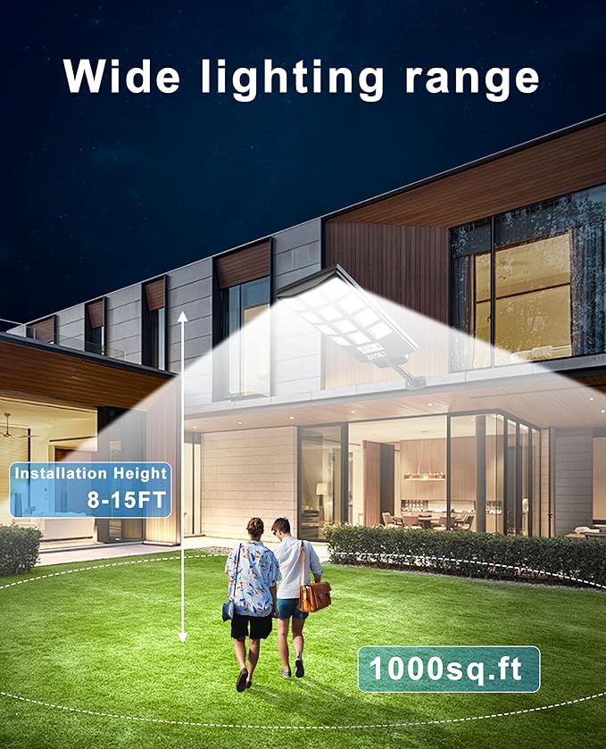 JAYNLT Solar Lights for Outside, 5 Lighting Modes Solar Flood Security Light - Image 4