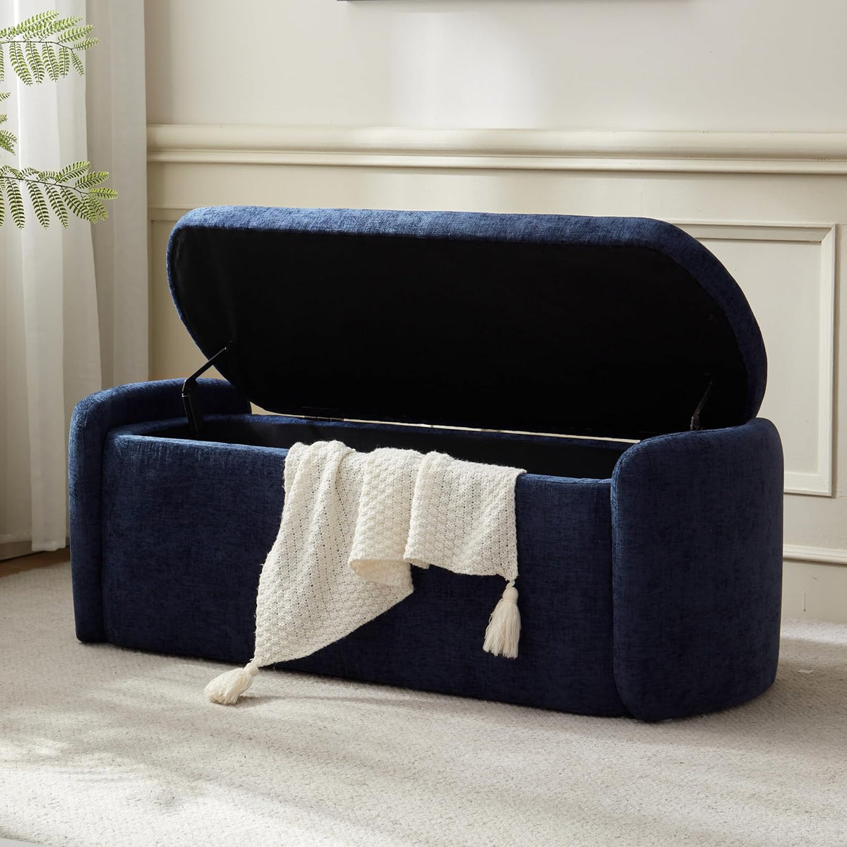 vknow storage bench, upholstered storage ottoman bench with, main product view