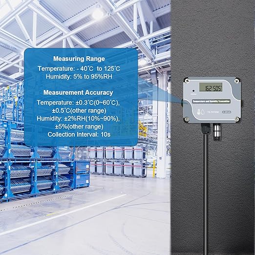 Tzone 4-20mA Temperature Humidity Transmitter, Digital Analog Temperature - Image 2