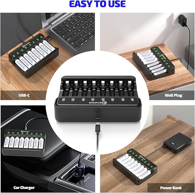 PEYHFCCE AA AAA 8 Bay Battery Charger - Image 6