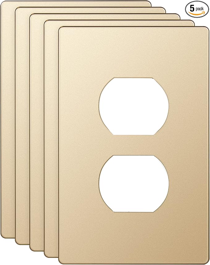 ENERLITES Elite Series Duplex Outlet Receptacle Cover, Screwless Wall Plate by Enerlites