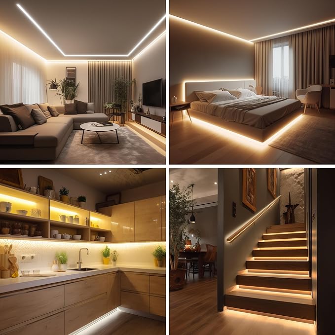 Pandery COB LED Strip Lights Warm White, 24V Dimmable led Light Strip KIT - Image 8