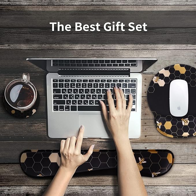 iCasso Desk Mat, Gaming Mouse Pad Wrist Support Set, 4in1 XXL Large Mousepad + - Image 7