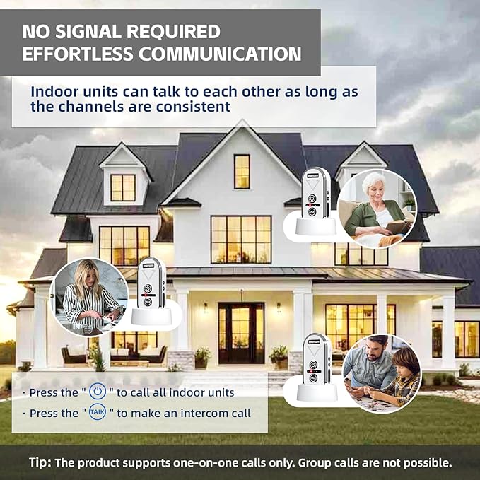 PANDAAR Intercoms Wireless for Home, 2 Way Intercom Communication 4900ft Long - Image 4