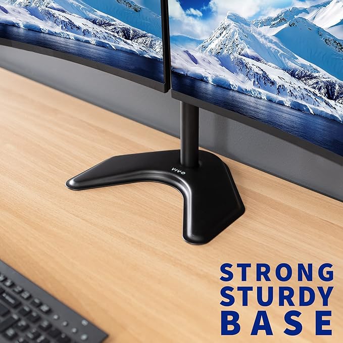VIVO Dual LED LCD Monitor Mount, Free-Standing Desk Stand - Image 8