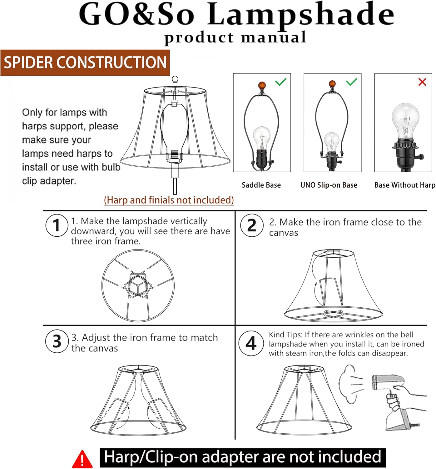 GO&SO Beige Oatmeal Square Lamp Shade for Table Lamps,Floor Lamps 8"x14"x11 | 0.41" Spider,Rectangle Lamp Shades Set of 1,Cut Corner Natural Fabric Shade for Bedroom Lamps Replacement,Fold Easy Assembly