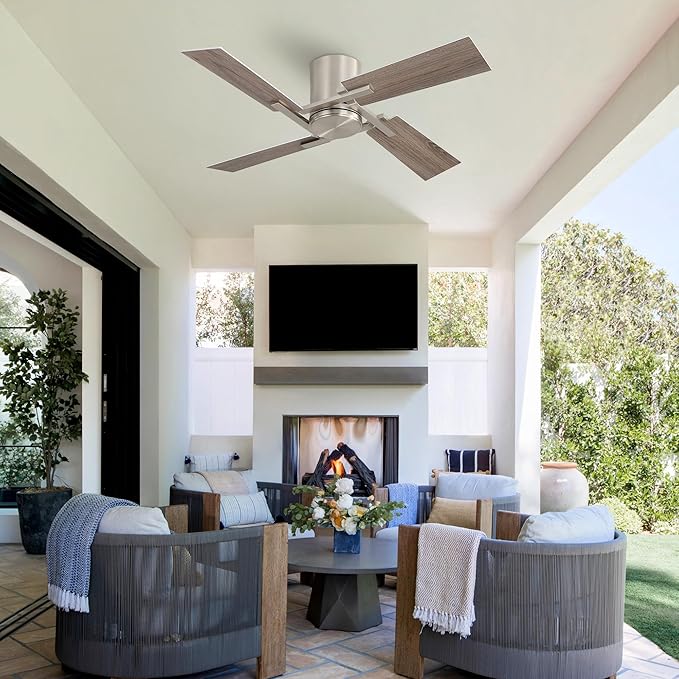 WINGBO 48 Inch Flush Mount Ceiling Fan without Light - Image 9