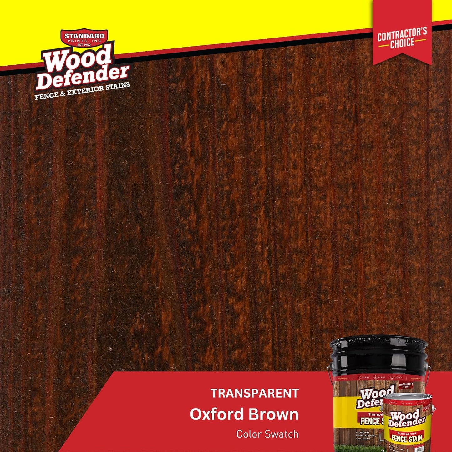 Wood Defender Transparent Fence Wood Stain and Seal in One, Oil-Based Penetrating Sealer, Professional-Grade, Long-Lasting, Weather-Resistant Protector, Oxford Brown, 1-Gallon