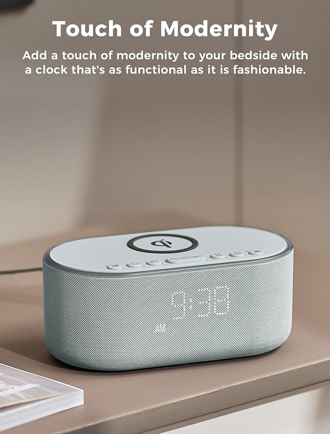 Odokee Wireless Charging Alarm Clock Radio: Qi Certified Fast Wireless Charger - Image 7