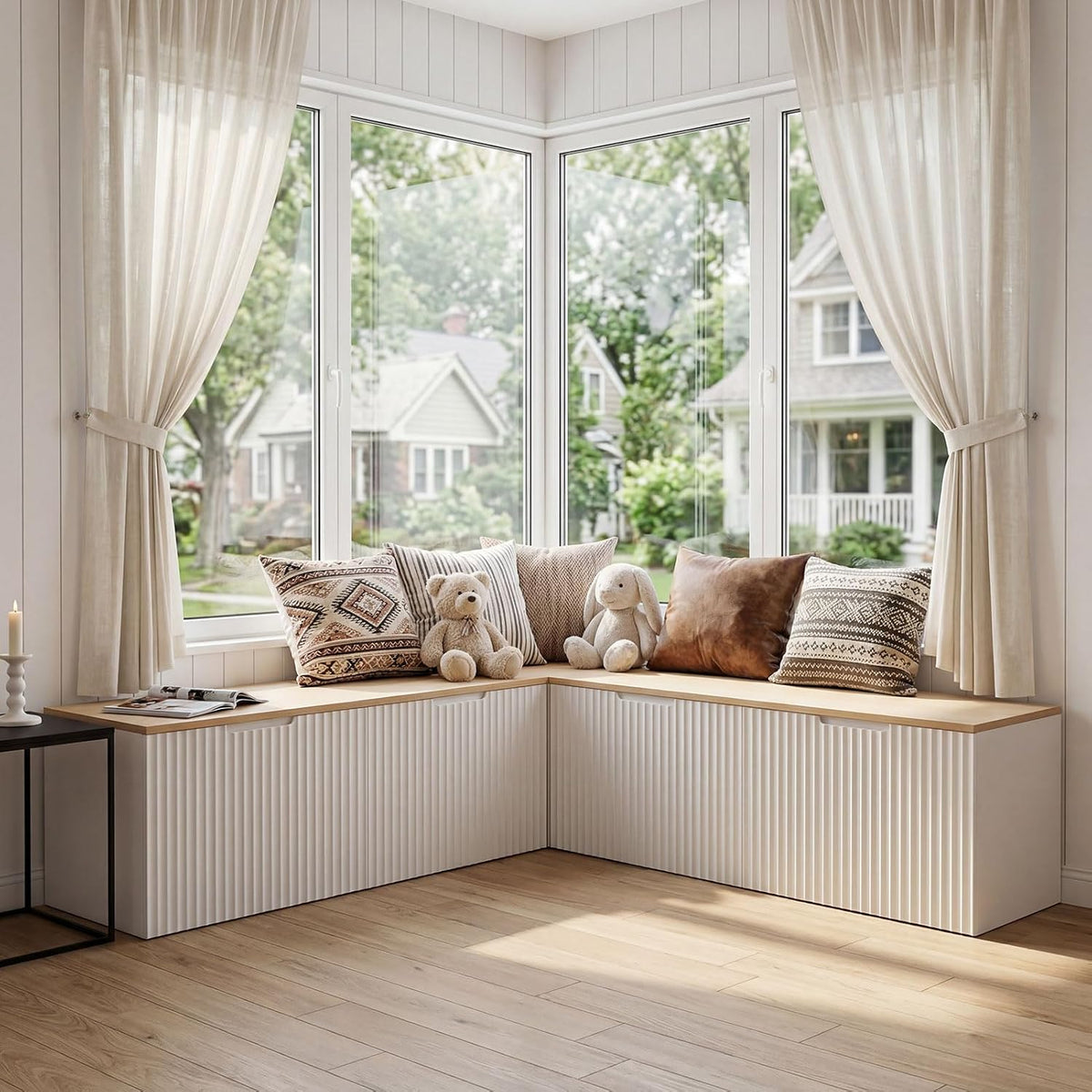 zzw l shaped storage bench, modular corner dining, main product view