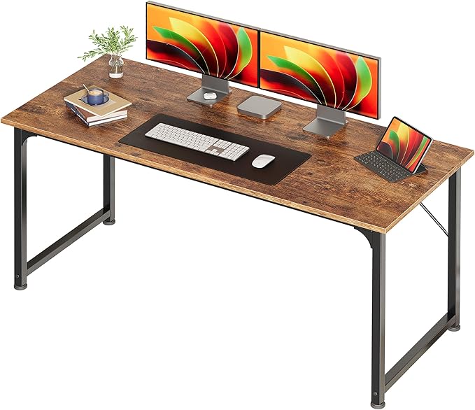 Huuger Computer Desk, 55 Inch Home Office Desk, Gaming Writing Work from Home by Huuger