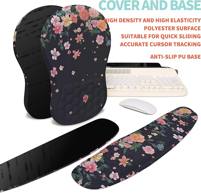 KUOSGM 2-in-1 Ergonomic Set, Wave Rise Keyboard Wrist Rest and Massage Bulge - Image 6