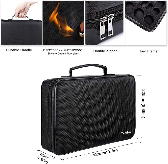 Fireproof Battery Organizer Storage Case Waterproof & Explosionproof, Safe Bag - Image 4