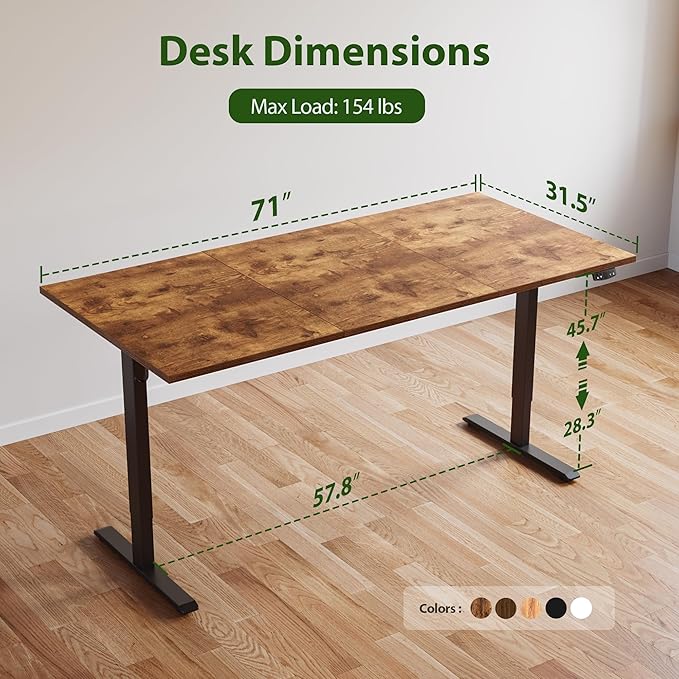 Agilestic Electric Standing Desk, Extra Large 71 x 31.5 Inches Height - Image 3